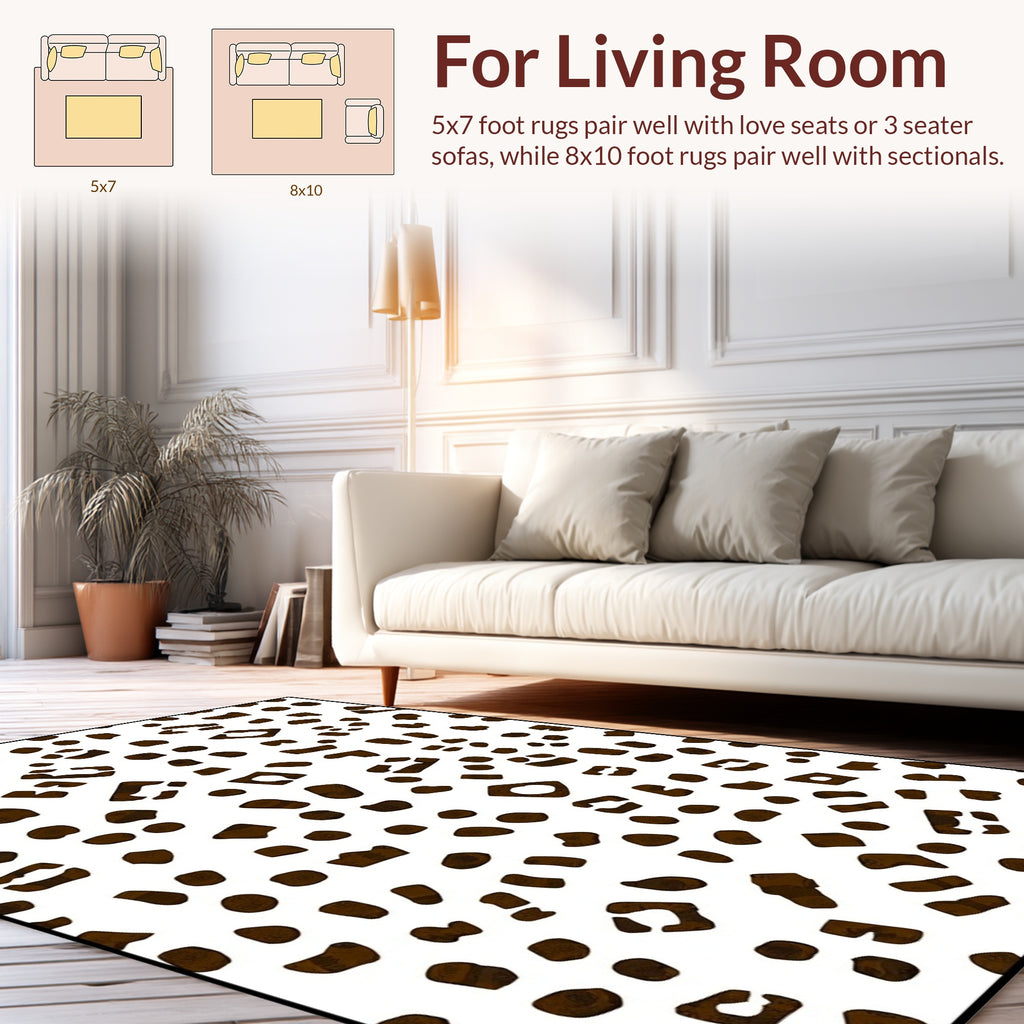 Brown Abstract Animal Print Rug