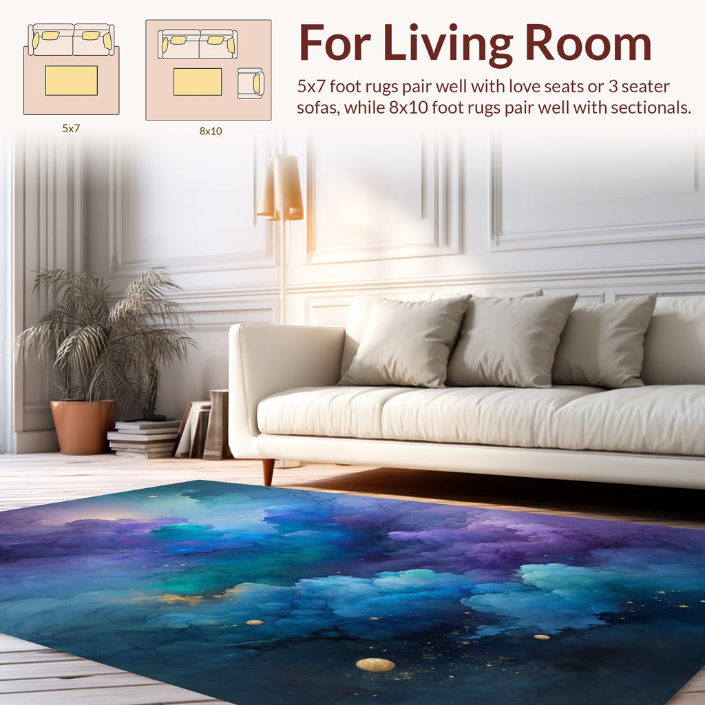 Cosmic Swirl Galaxy Design Rug