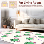 Cute Frog Pattern Pillow Design Rug