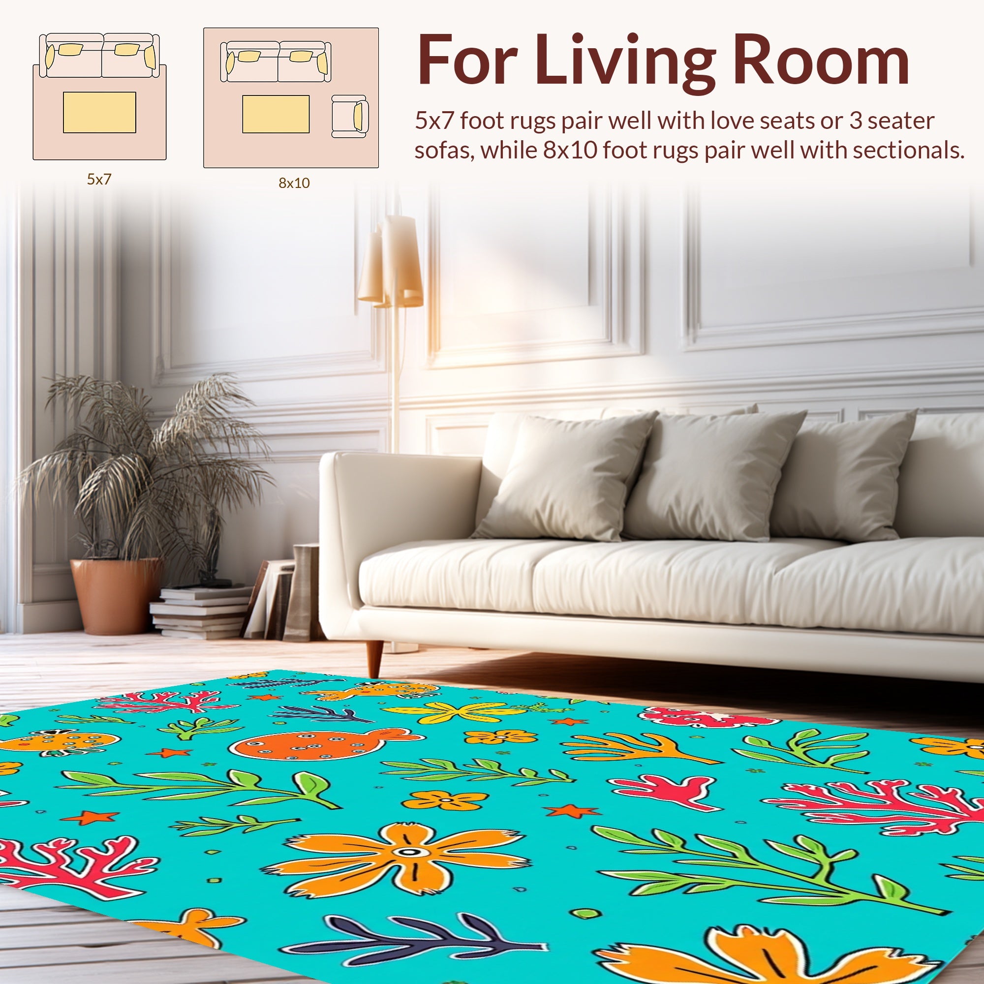 Whimsical Under The Sea Pattern Rug