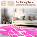 Geometric Pink Lines Patterned Rug