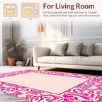 Ornate Pink Abstract Pattern Rug