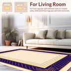 Classic Blue Gold Decorative Border Rug