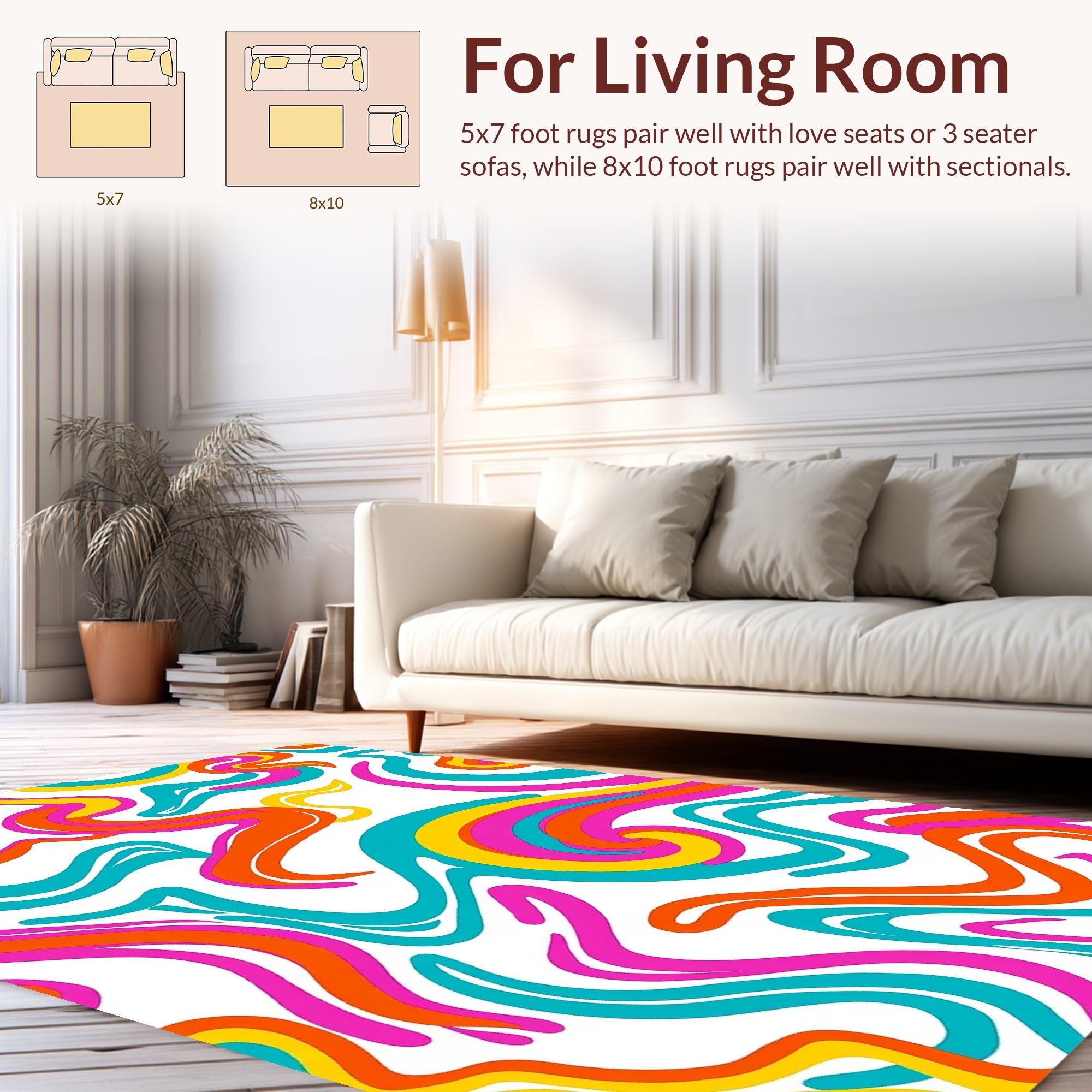 Groovy Swirling Abstract Waves Rug
