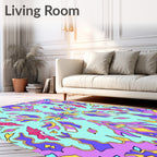 Vivid Abstract Floral Medallion Rug