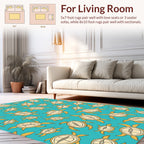 Whimsical Yellow Turtle Pattern Rug