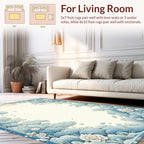Dreamy Sky Clouds Floral Pattern Rug