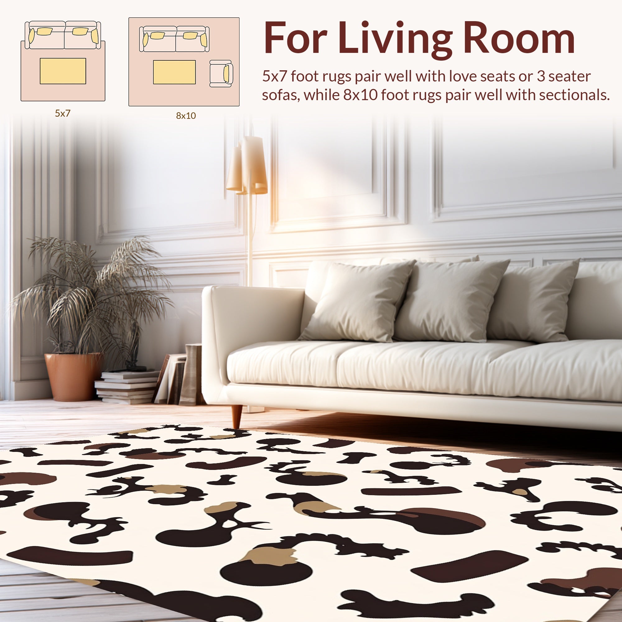 Abstract Earthy Tones Organic Shapes Rug