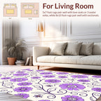 Vintage Purple Floral Vine Design Rug