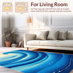 Dynamic Blue Wave Pattern Rug