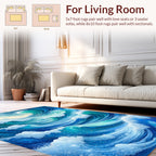 Oceanic Wave Pattern Contemporary Rug