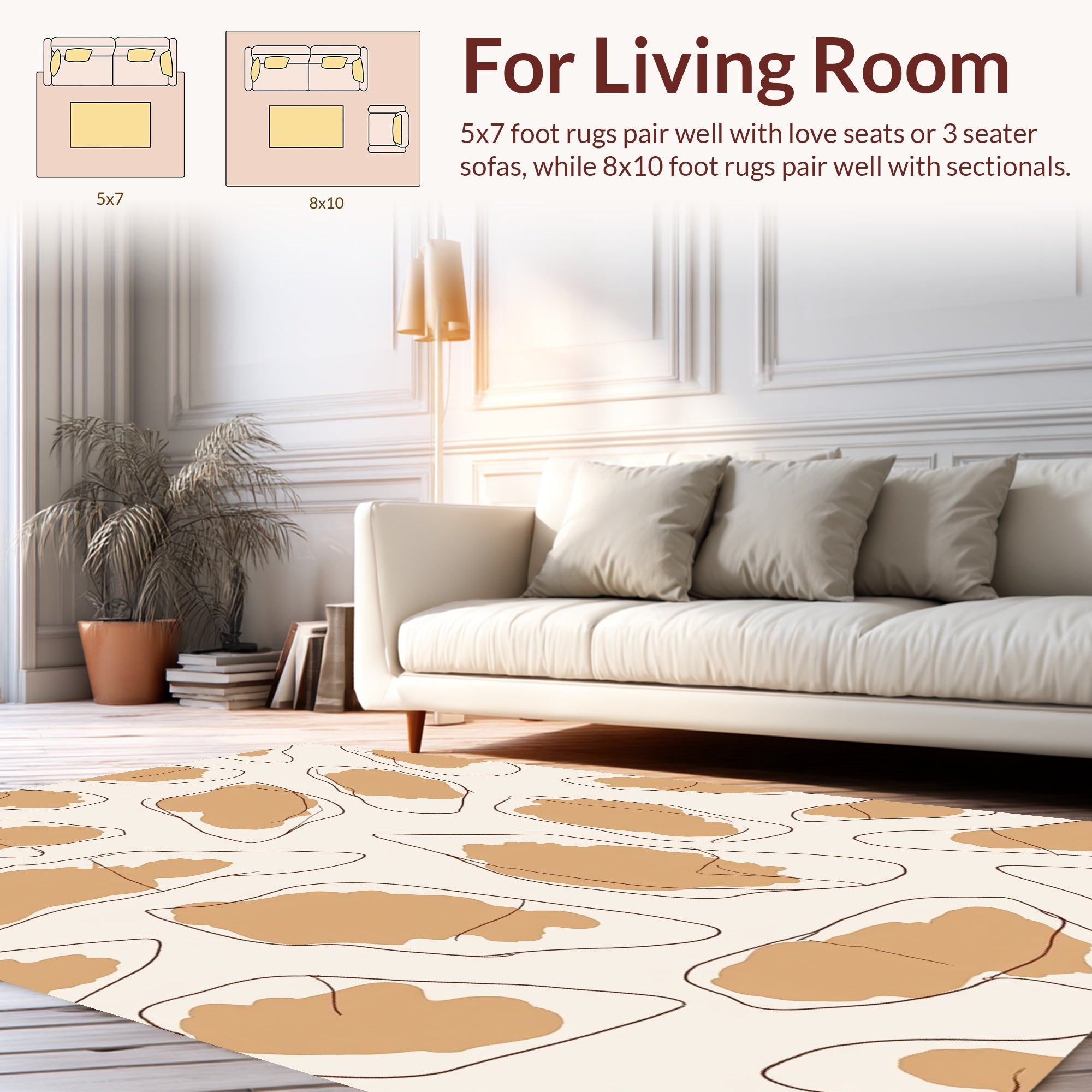 Organic shapes abstract pattern Rug