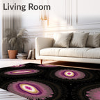 Mauve Amethyst Oval Mandala Rug
