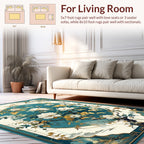 Serene Floral Branch With White Blooms Rug