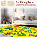 Vibrant Hummingbird And Floral Pattern Rug