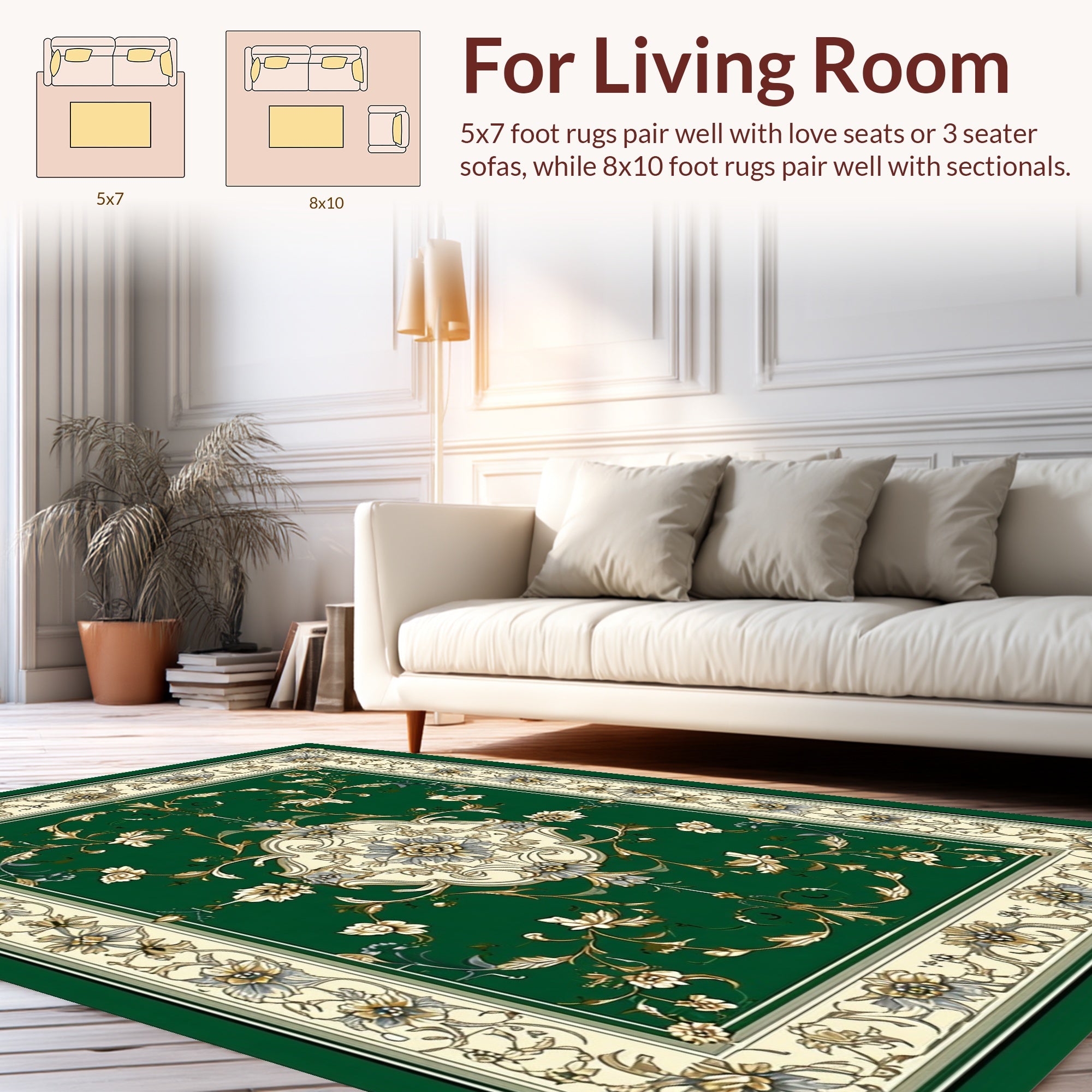 Grand Floral Green Ornament Rug