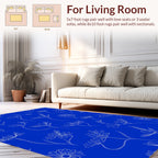 White Line Art Floral Pattern Rug