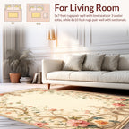 Whimsical Floral Scrollwork Pastel Rug
