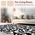 Abstract Figures Black White Pattern Rug