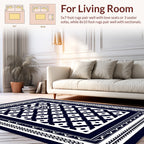 Ornate Lattice Border Geometric Rug