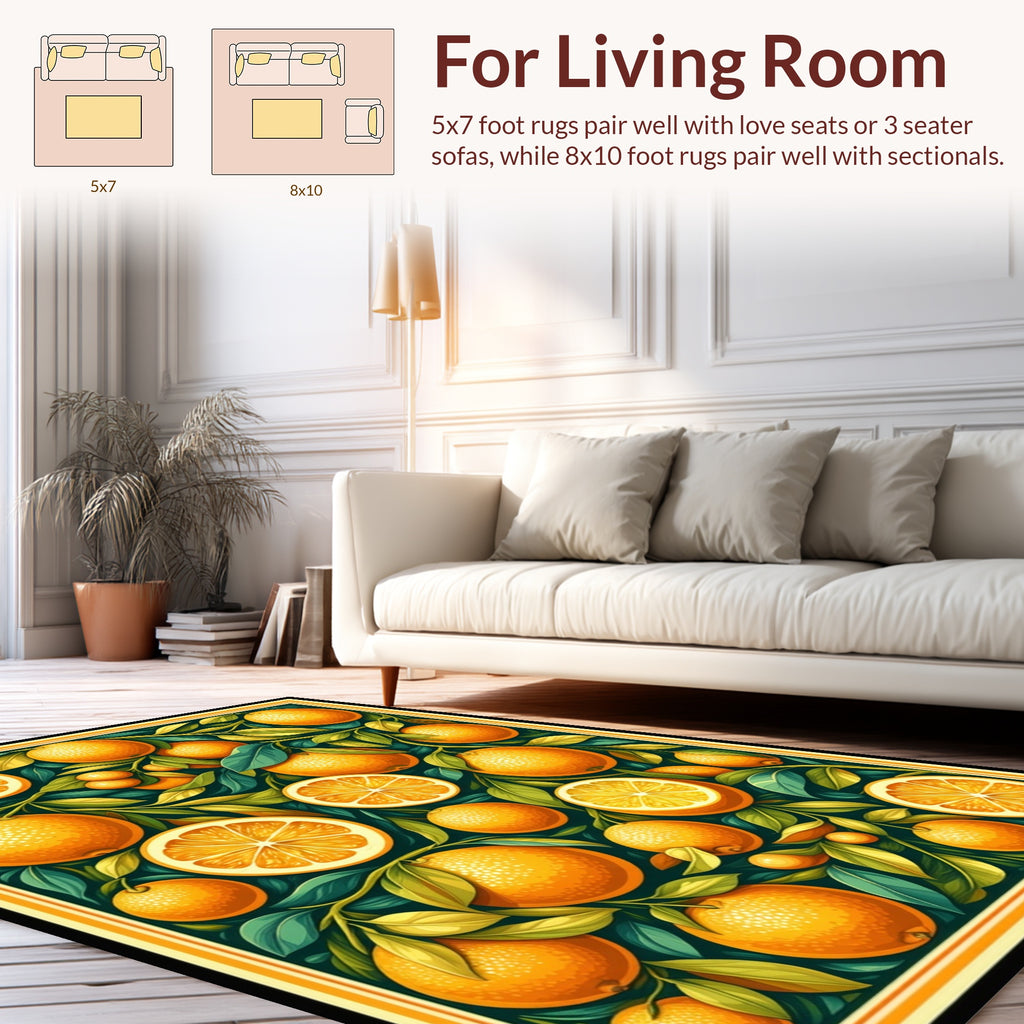 Citrus Grove Botanical Pattern Rug