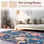 Pink Peony Floral Vine Pattern Rug