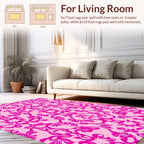 Hot Pink Floral Lace Pattern Rug