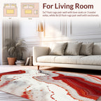 Red Agate Natural Stone Pattern Rug