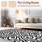 Abstract Black White Organic Doodles Rug