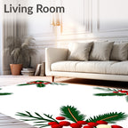 Christmas Holly Berry Festive Border Rug