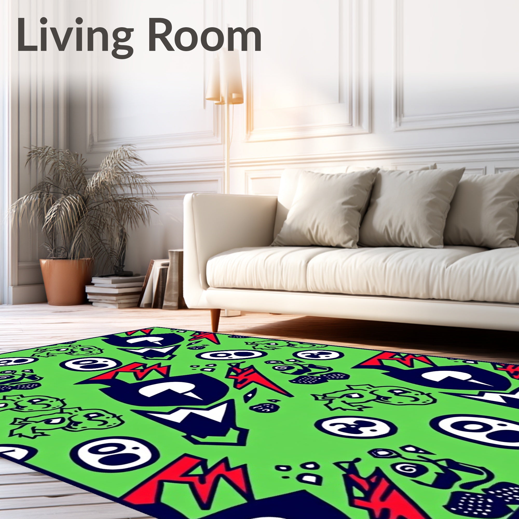 Graffiti Bold Red Cartoon Mashup Rug