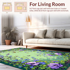Vibrant Floral Vine Butterfly Garden Rug