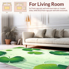 Green Lily Pads Water Droplets Pattern Rug