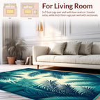 Tropical Palm Frond Art Deco Rug