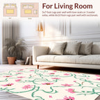 Delicate Pink Floral Vine Pattern Rug