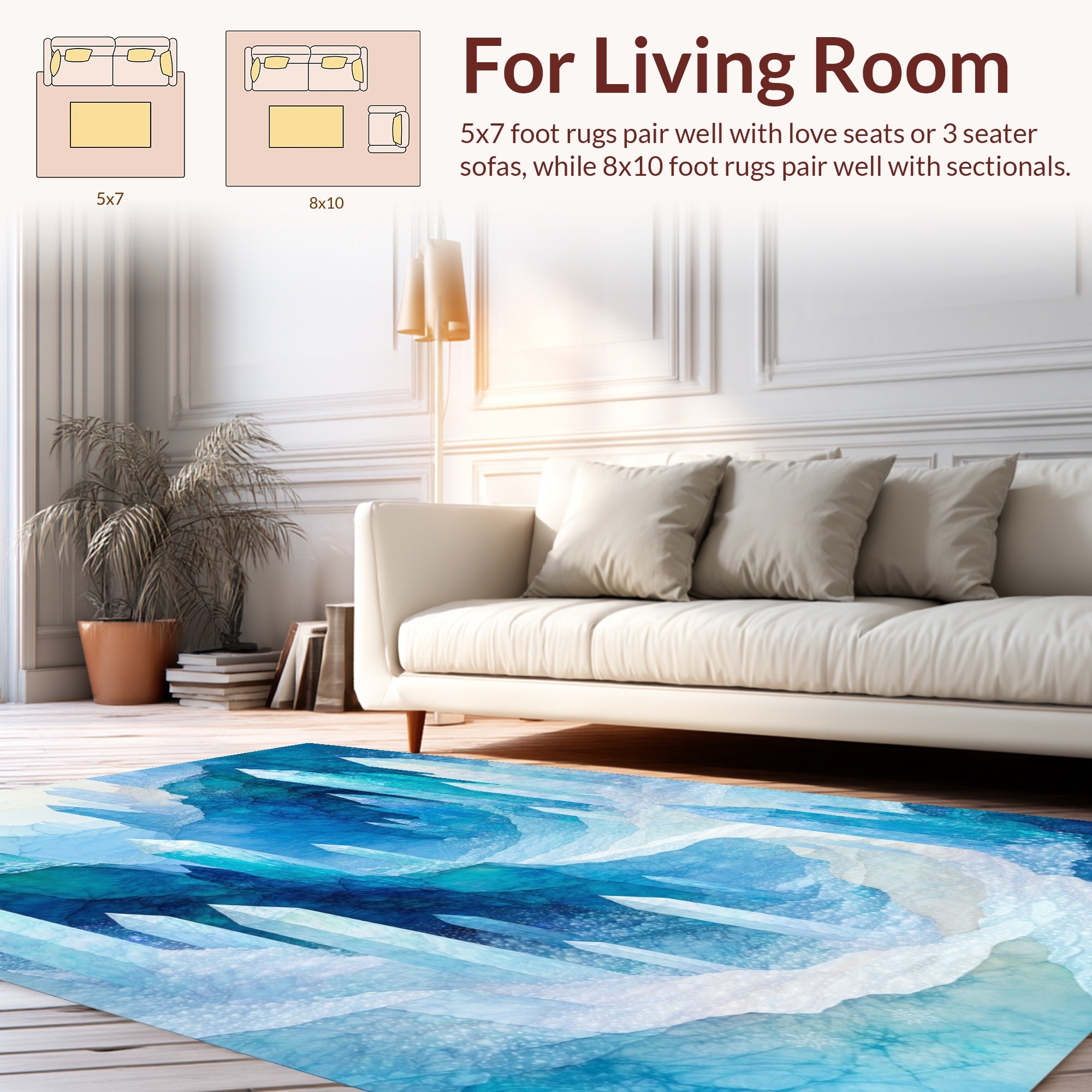 Crystal Shards Icy Peaks Rug