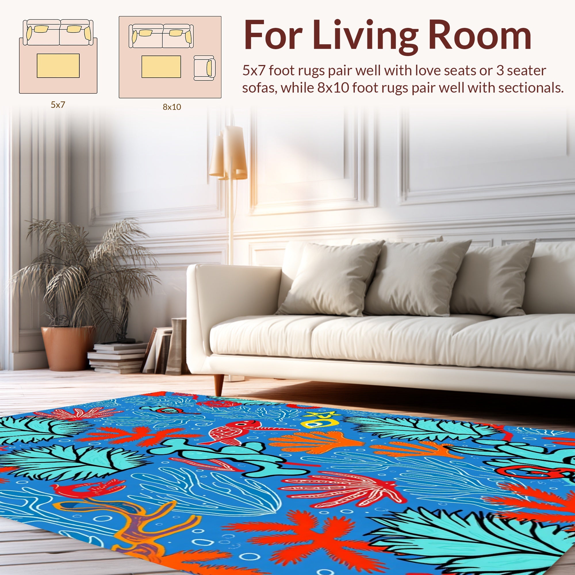 Oceanic Coral Reef Pattern Rug