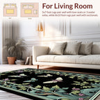 Art Nouveau Butterfly Floral Pattern Rug