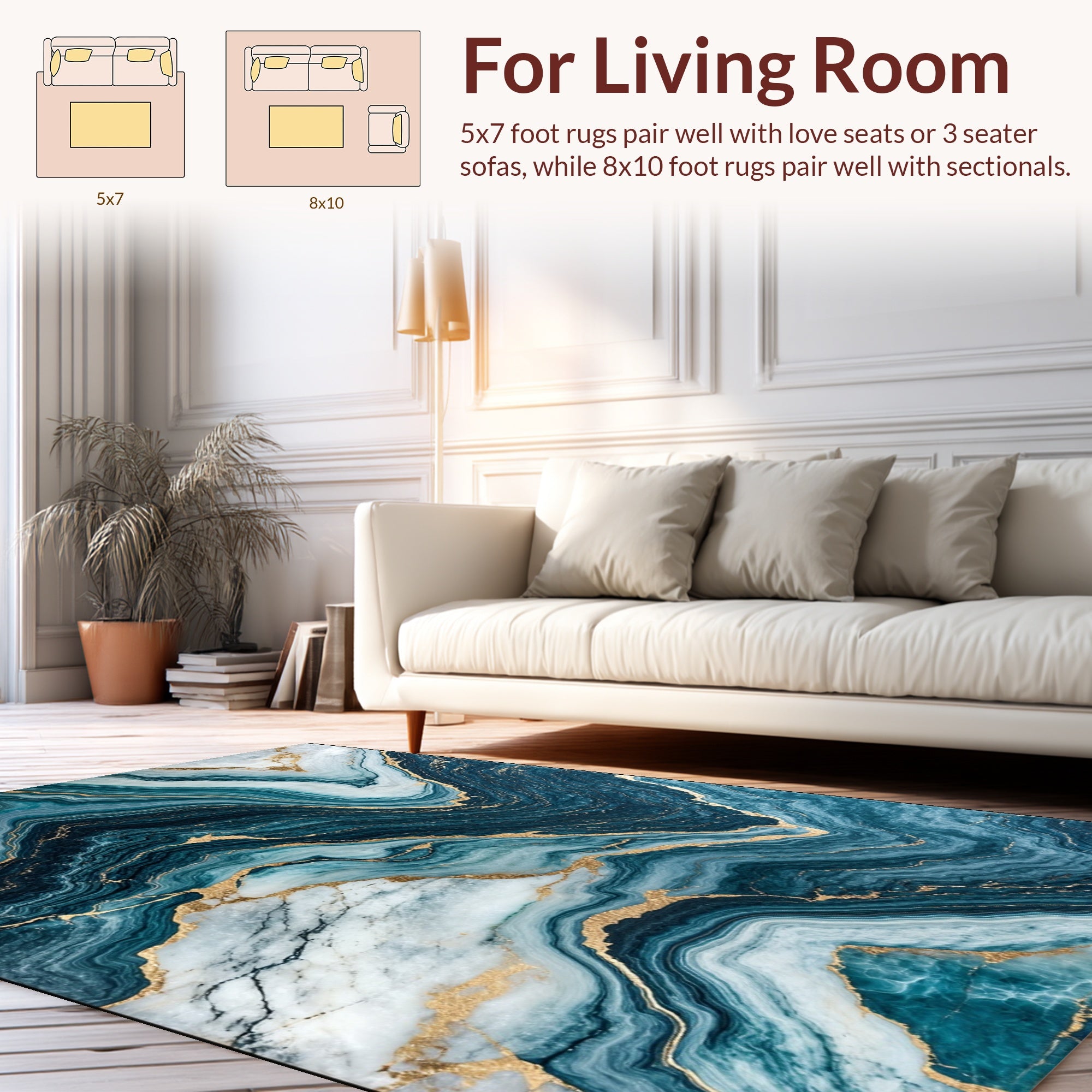 Deep Ocean Agate Inspired Pattern Rug