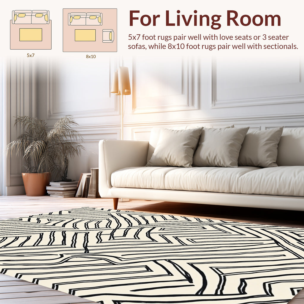 Bold Geometric Maze Pattern Rug