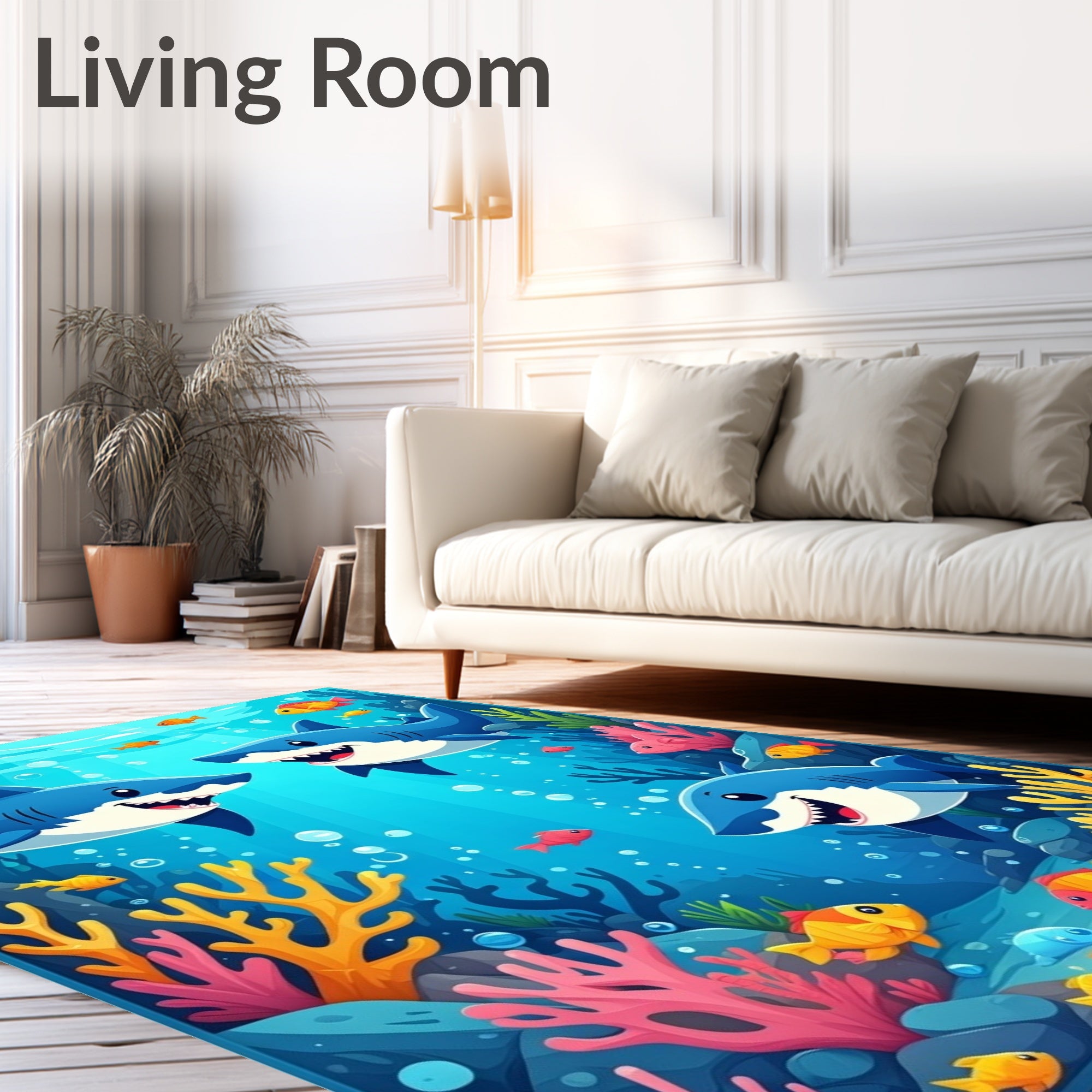 Ocean Friends Shark Pattern Rug
