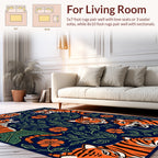 Bold Tiger floral pattern Rug