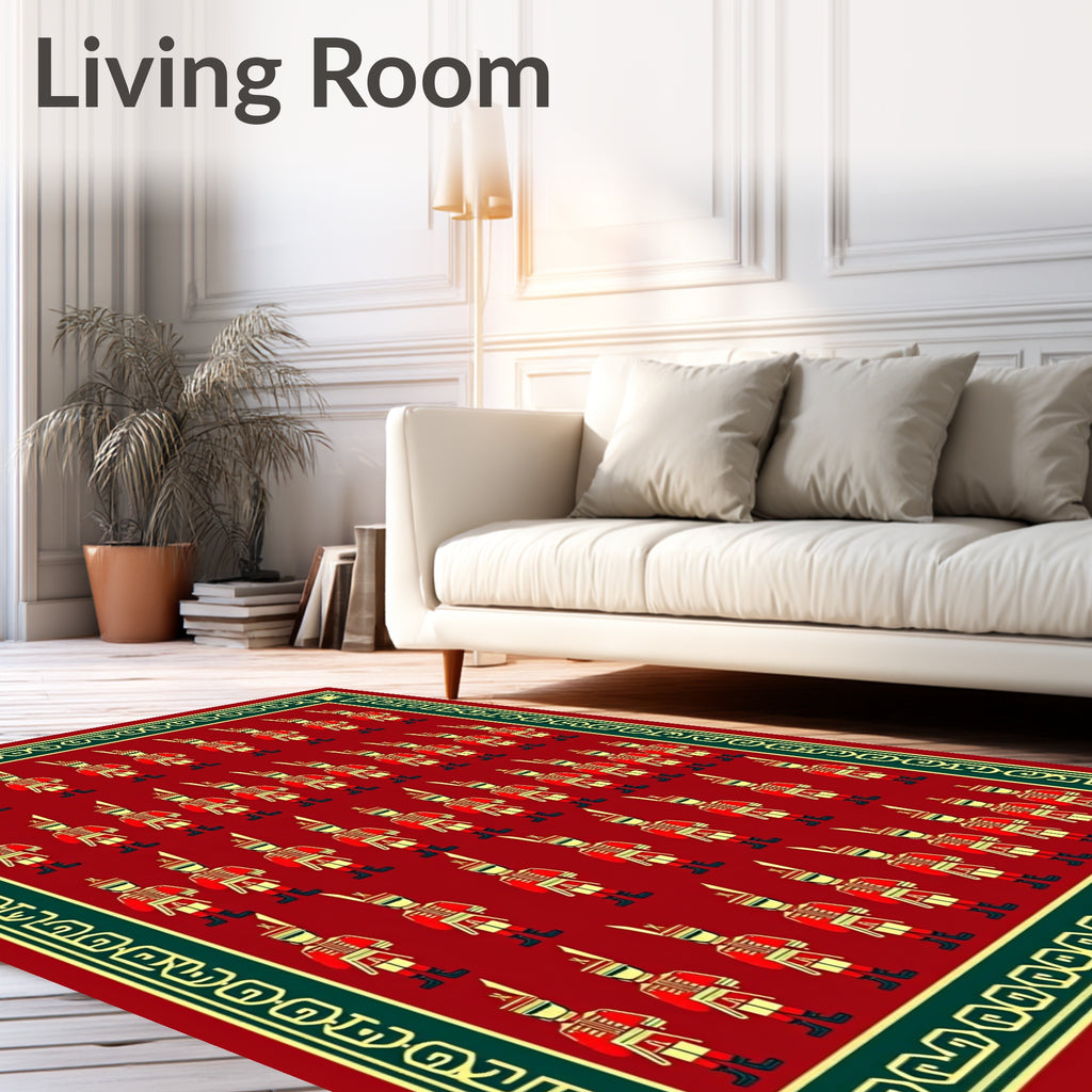 Crimson Soldier Guard Motif Rug