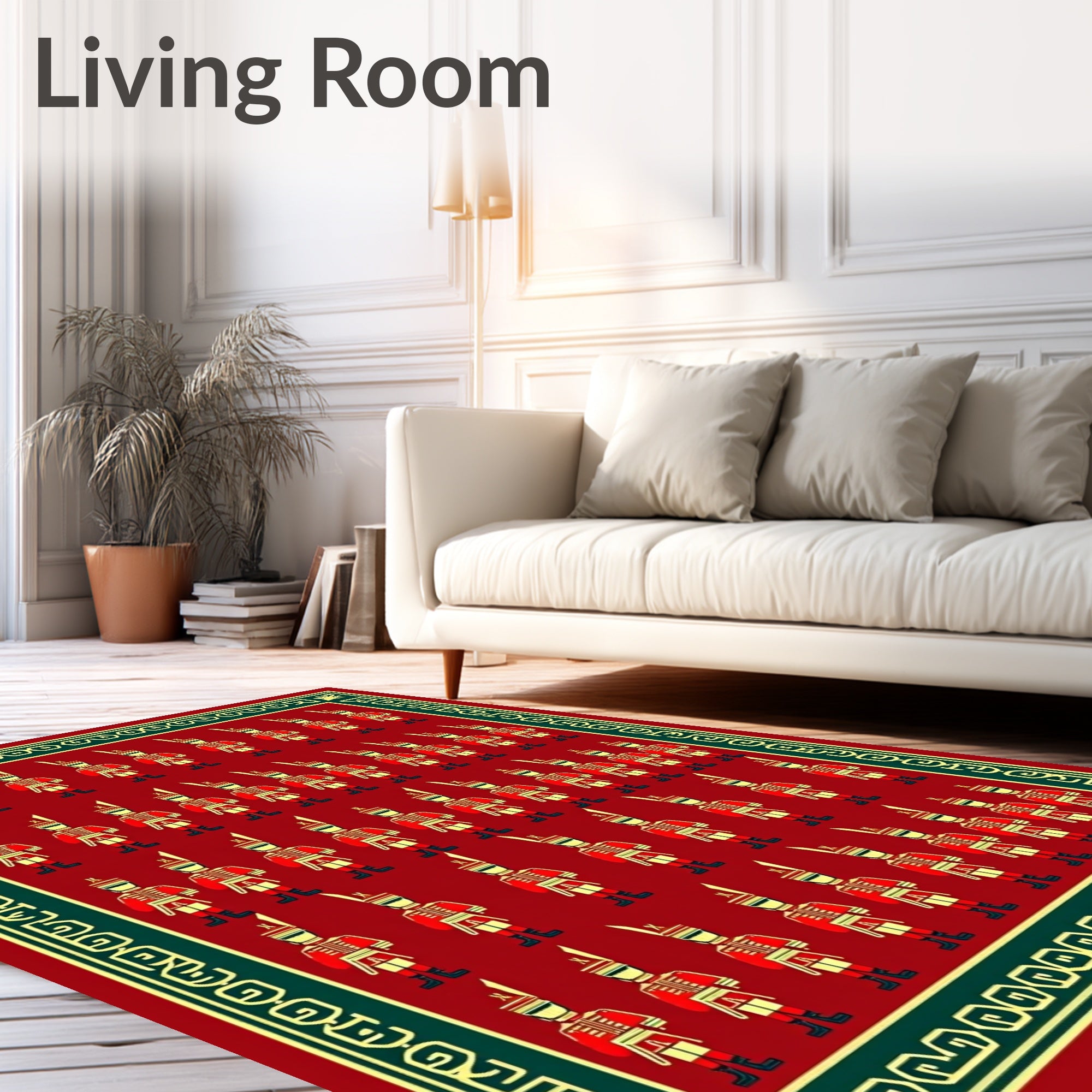 Crimson Soldier Guard Motif Rug
