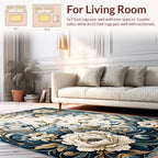 Elegant Floral Swirls Peonies Rug