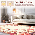 Whimsical Floral Butterfly Scroll Pattern Rug