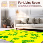 Green Leaves Tropical Pattern Rug
