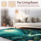 Mystical Moonlit Forest River Pattern Rug