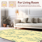 Light Yellow Leaf Branch Pattern Rug