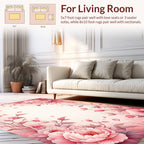 Soft Pink Floral Vine Pattern Rug